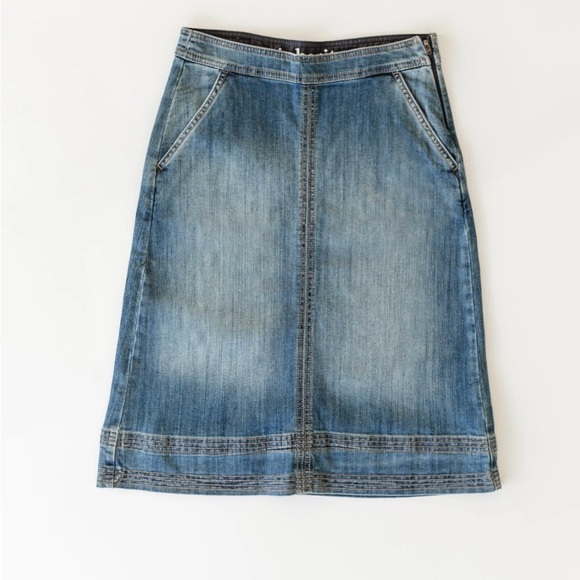 Inherit Clothing Dresses & Skirts - Sutton Side-zip A-line MIDI Denim Skirt